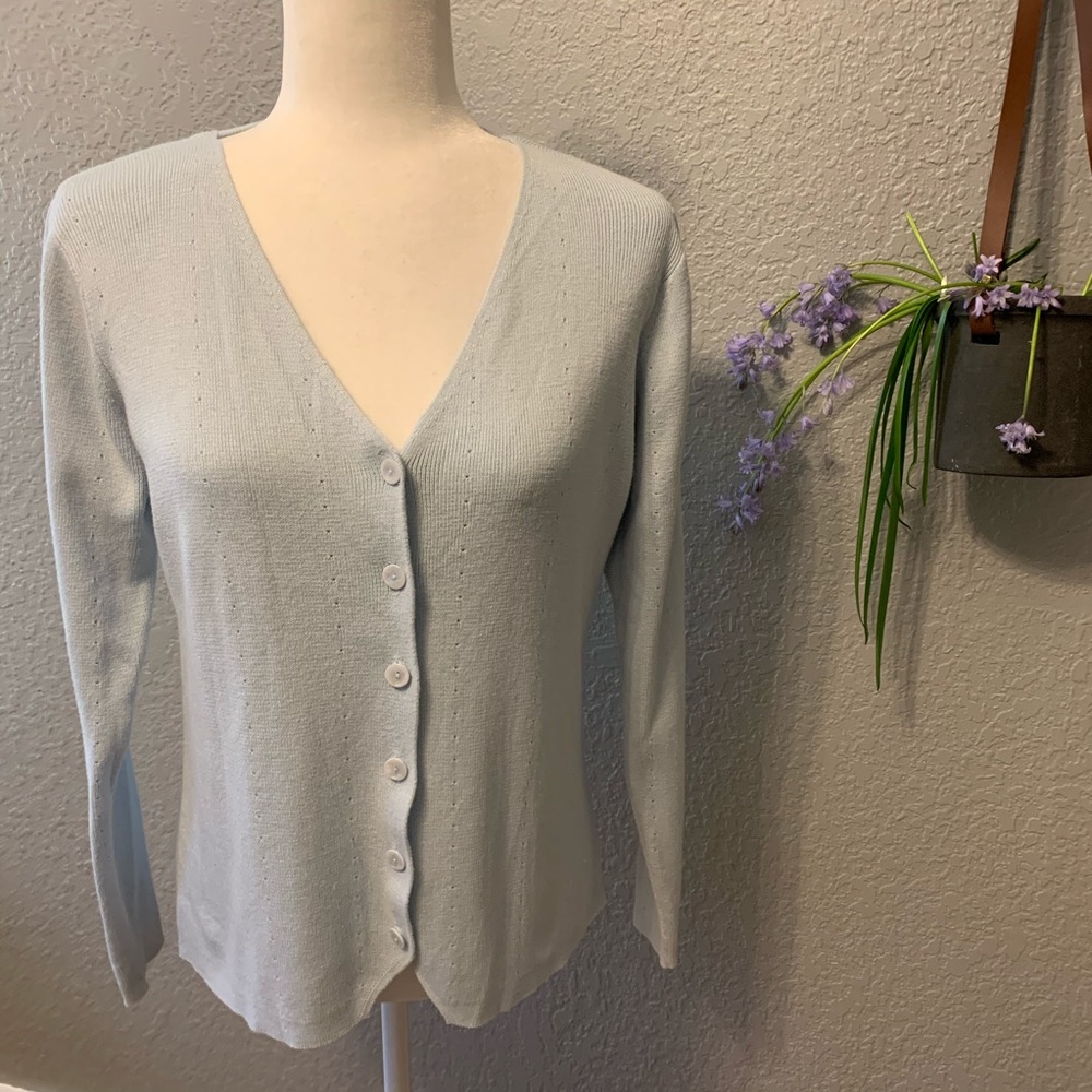 VINTAGE Stephanie Parks Sweater Baby Blue Petite S